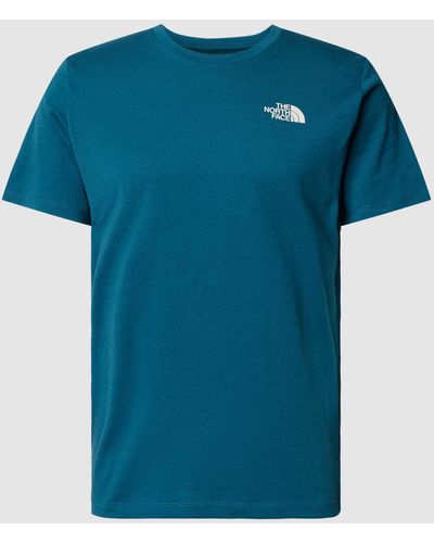 The North Face T-shirt Met Labelprint - Blauw