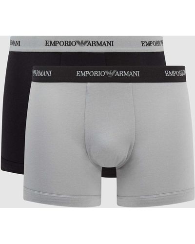 Emporio Armani Boxershort Van Katoenmix Met Elastische Logoband - Grijs
