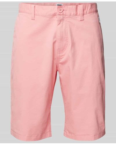 Tommy Hilfiger Shorts in unifarbenem Design Modell 'SCANTON' - Pink