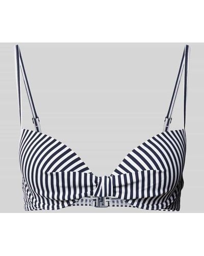 Esprit Bikini-Oberteil mit Streifenmuster Modell 'SILVANCE' - Blau