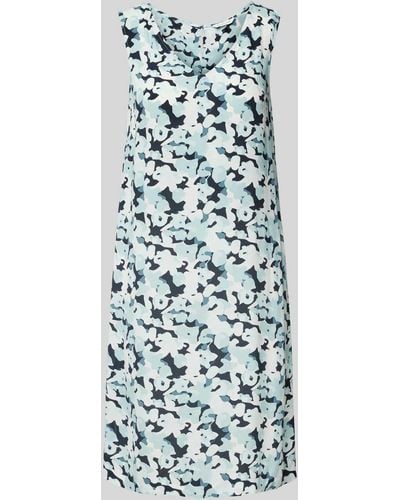 Tom Tailor Mini-jurk Van Viscose Met Bloemenmotief En V-hals - Wit