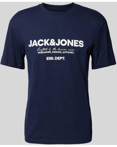 Jack & Jones T-shirt Met Labelprint - Blauw