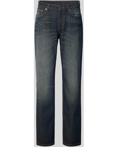 Weekday Straight Fit Jeans mit 5-Pocket-Design Modell 'Arrow' - Blau