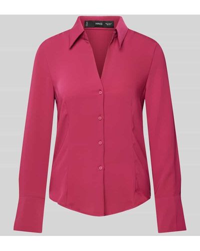 Mango Bluse in unifarbenem Design Modell 'OCHI' - Pink