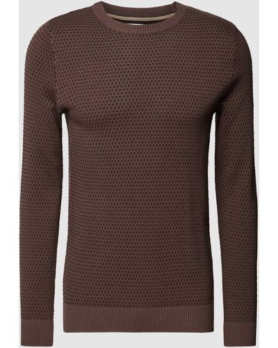 Jack & Jones Gebreide Pullover Met Ronde Hals - Bruin