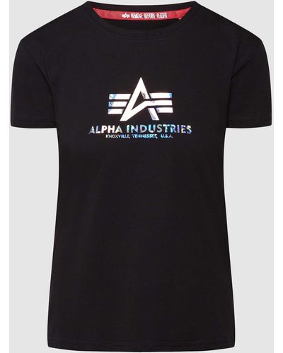 Alpha Industries T-Shirt mit Logo - Schwarz