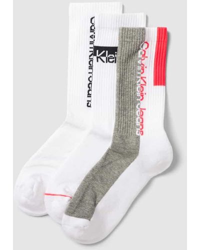Calvin Klein Socken mit Label-Details im 3er-Pack - Mehrfarbig