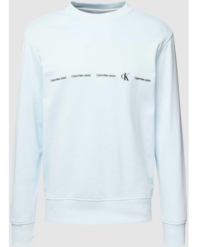 Calvin Klein Sweatshirt Met Logoprint - Blauw