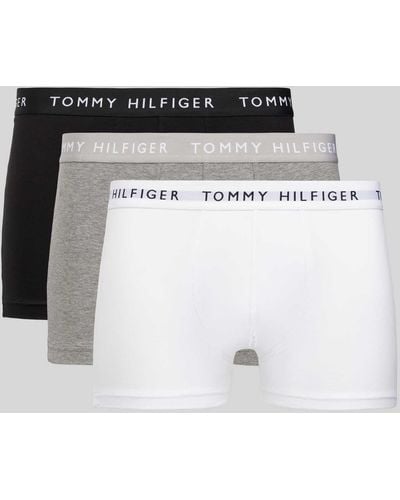Tommy Hilfiger Trunks mit elastischem Logo-Bund im 3er-Pack - Weiß