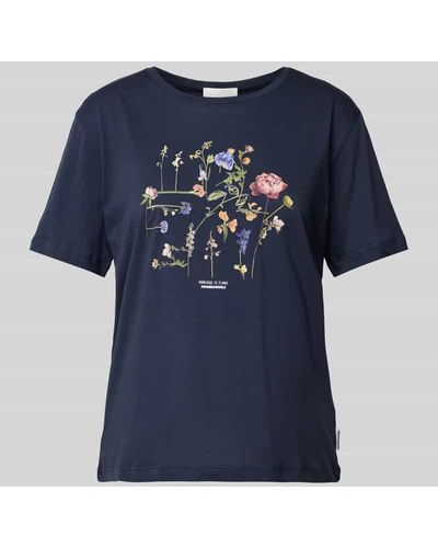 ARMEDANGELS T-Shirt mit floralem Print Modell 'MAARLA' - Blau