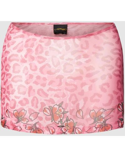 Ed Hardy Minirock mit Allover-Muster Modell 'BLOSSOM' - Pink