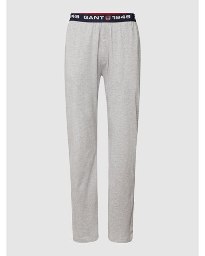 GANT Pyjama-Hose mit Logo-Bund - Grau