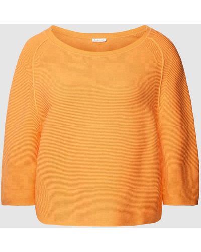 Tom Tailor Gebreide Pullover Met Structuurmotief - Oranje