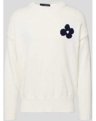 Lardini Pullover mit Motiv-Stitching - Weiß