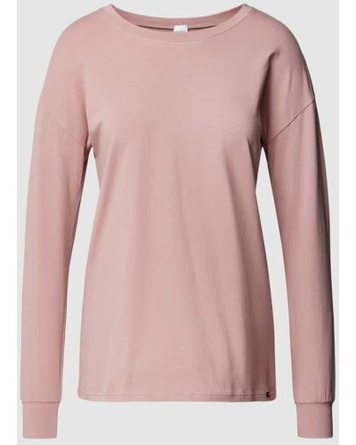 SKINY Longsleeve mit Label-Patch Modell 'Every Night' - Pink