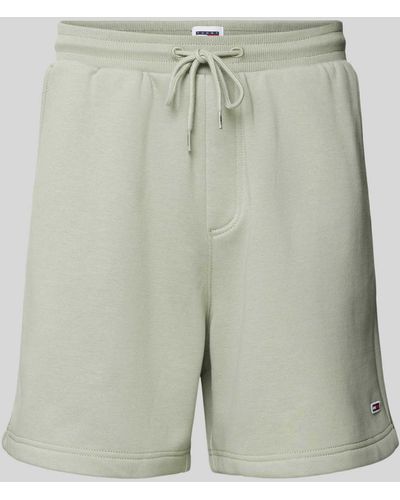 Tommy Hilfiger Regular Fit Sweatshorts mit Logo-Stitching Modell 'BEACH' - Grün