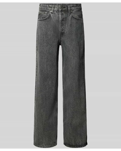 Gina Tricot Baggy Fit Jeans im 5-Pocket-Design - Grau