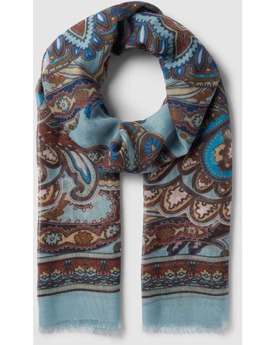 Fraas Schal mit Paisley-Muster und rechteckiger Form - Blau