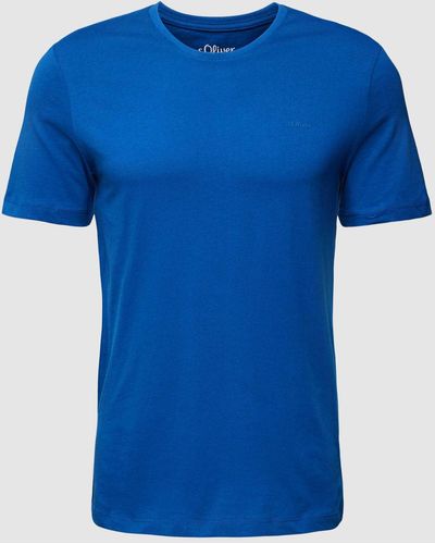 s.Oliver RED LABEL T-Shirt mit Label-Print - Blau
