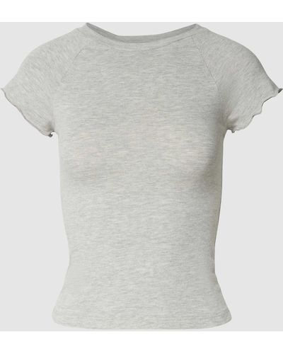 Review T-Shirt mit Muschelsaum - Grau