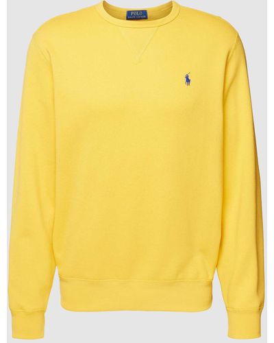 Polo Ralph Lauren Sweatshirt mit Logo-Stitching und Regular Fit - Gelb