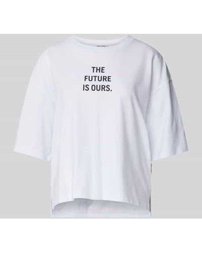 Marc O' Polo Oversized T-Shirt mit Statement-Print - Weiß