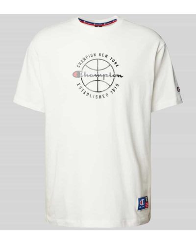 Champion T-Shirt mit Label-Print - Grau
