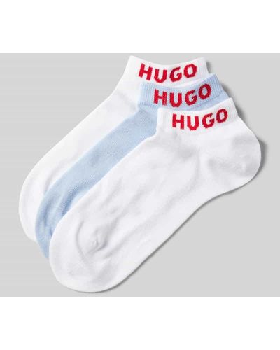 HUGO Socken mit Label-Print im 3er-Pack - Weiß