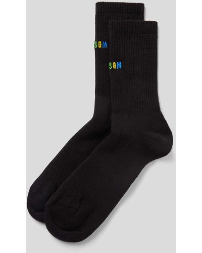 MSGM Socken mit Label-Stitching - Schwarz