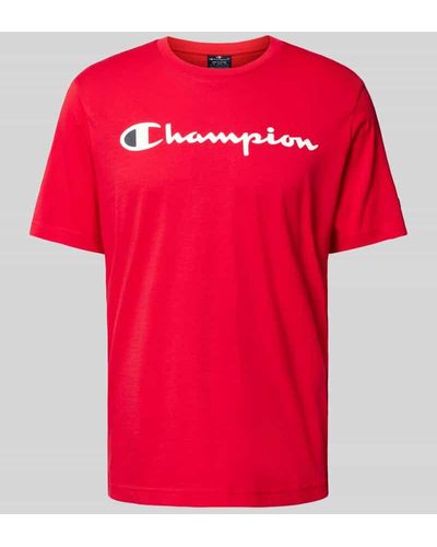 Champion T-Shirt mit Label-Print - Rot