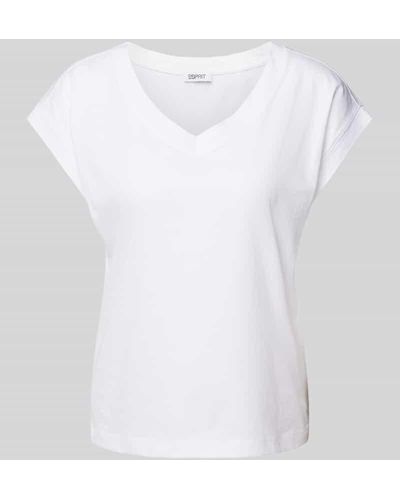 Esprit T-Shirt mit Kappärmeln - Weiß