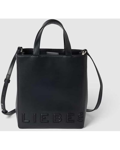 Liebeskind Berlin Handtasche mit Label-Stitching Modell 'PAPER BAG' - Schwarz
