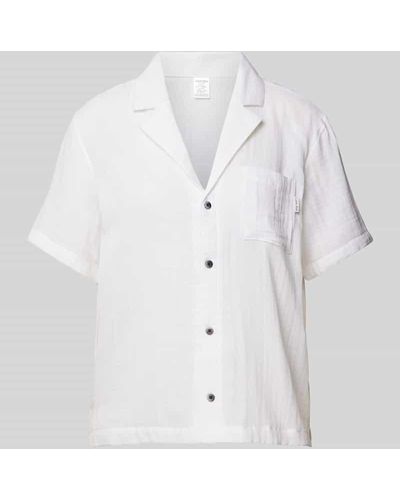 Calvin Klein Pyjama-Oberteil mit Brusttasche - Weiß