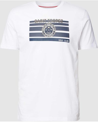 Christian Berg Men T-shirt Met Labelprint - Wit