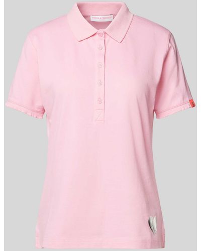 Frieda & Freddies Poloshirt mit Motiv-Print - Pink