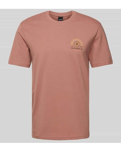 Only & Sons Slim Fit T-Shirt mit Motiv-Print Modell 'BASIC' - Pink