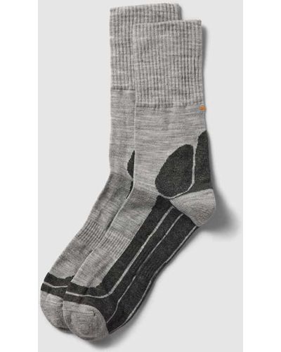 Camano Socken mit Label-Print im 2er-Pack - Grau