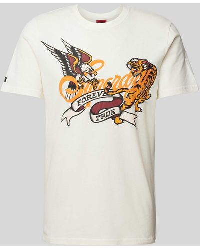 Superdry T-Shirt mit Motiv- und Statement-Print Modell 'TATTOO SCRIPT' - Weiß