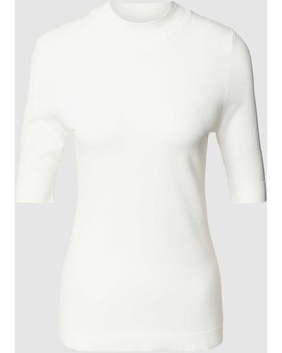 Comma, Strickshirt mit halblangen Ärmeln - Weiß