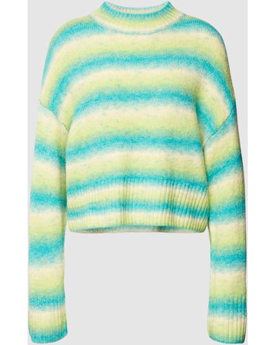 Gina Tricot Strickpullover mit Streifenmuster Modell 'Marion knitted sweater' - Grün