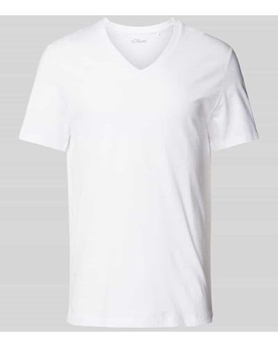 S.oliver T-Shirt mit Label-Print - Weiß