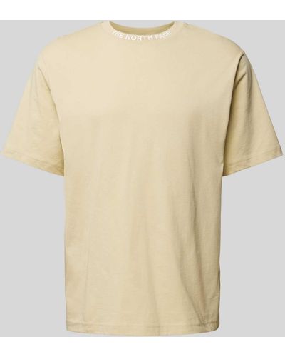 The North Face T-shirt Met Labelprint - Naturel