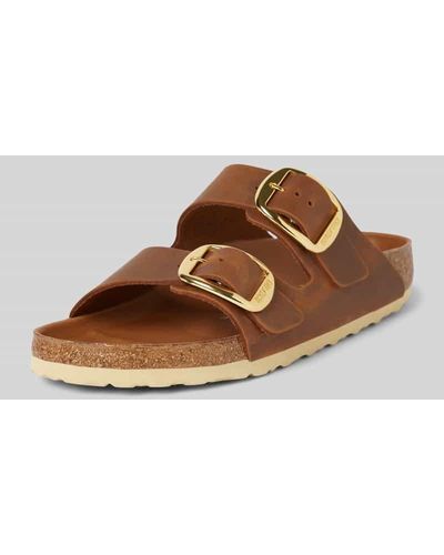 Birkenstock Sandalen aus Leder mit Dornschließe Modell 'Arizona' - Braun