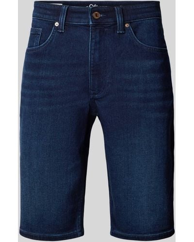 S.oliver Regular Fit Jeansshorts im 5-Pocket-Design - Blau