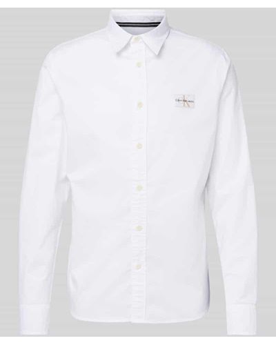 Calvin Klein Freizeithemd mit Label-Patch - Weiß