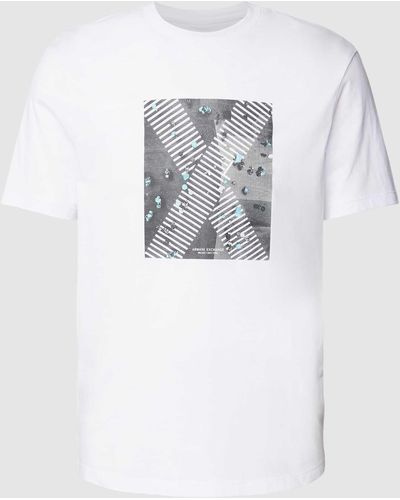 Armani Exchange Regular Fit T-shirt Met Labelprint - Wit
