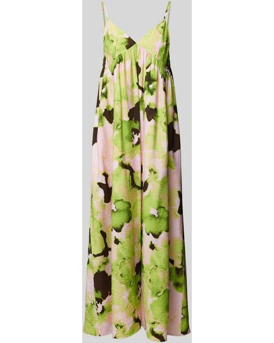 SELECTED Midi-jurk Met All-over Print - Groen