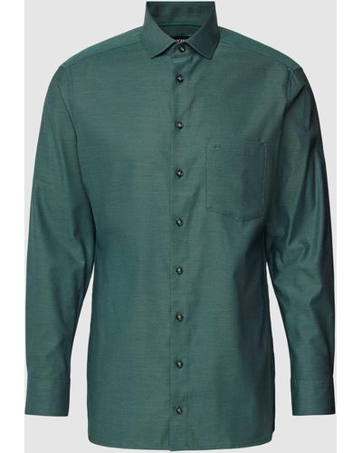 Olymp Modern Fit Zakelijk Overhemd Met Kentkraag - Groen
