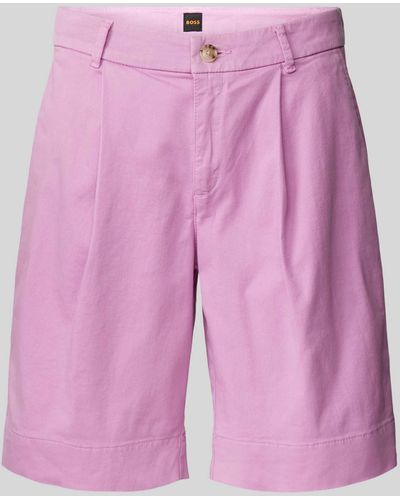 BOSS Regular Fit Shorts mit Bundfalten Modell 'Taggie' - Pink
