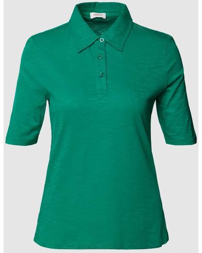S.oliver Poloshirt mit kurzer Knopfleiste - Grün